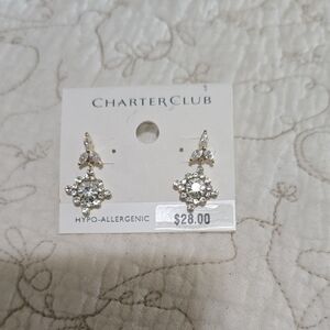 Charter Club Gold and Silver Floral Earrings